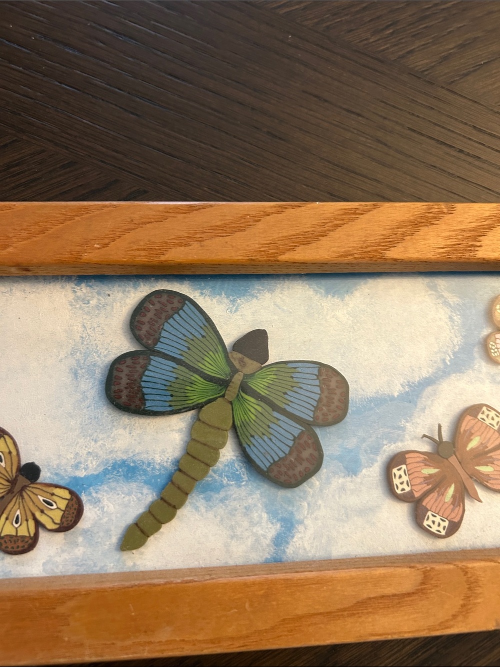 Vintage Dragonfly & Butterfly Wall Art GORGEOUS 11x5 - Picture 7 of 8